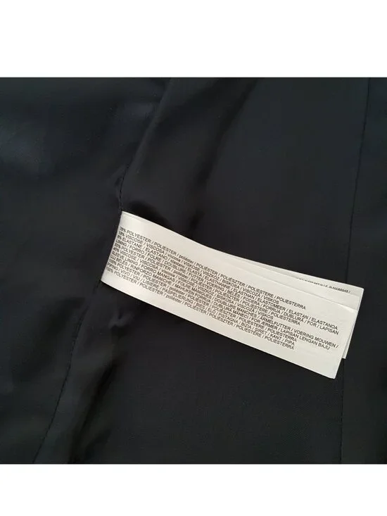 Defect MANGO Fitted Tailored Suit Blazer Jacket Single-Button Navy Blue S 4 - Picture 10 of 13